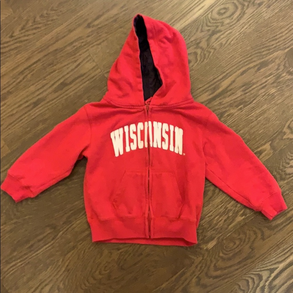 Wisconsin sz 4 hoodie zip sweatshirt hooded